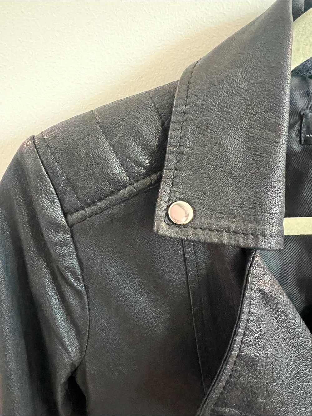 Zara Black Genuine Leather Motorcycle Jacket - Small - Picture 8 of 9